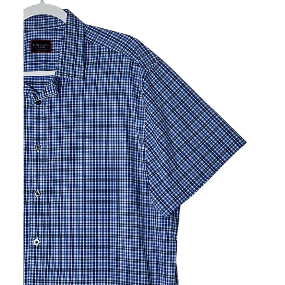 UNTUCKit Shirt Mens XL Plaid Short Sleeve Button Up Casual Comfy Soft Career‎ - Picture 9 of 9
